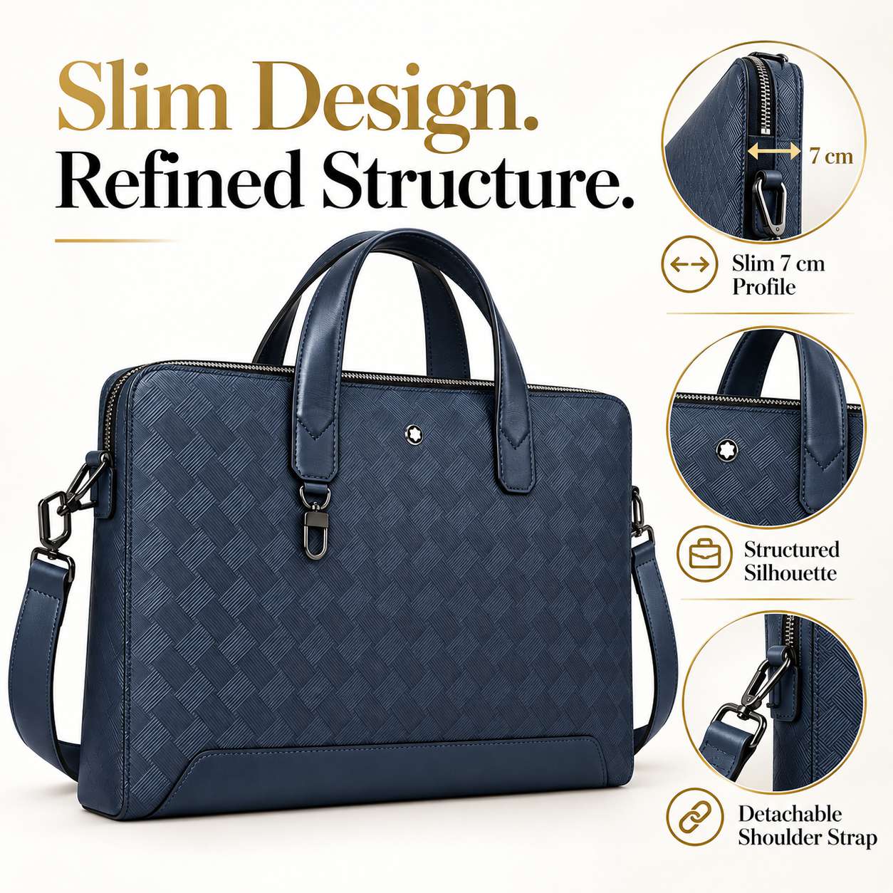 Luxury Men's Slim Business Bri - Luxury Bags Leather recension och pris