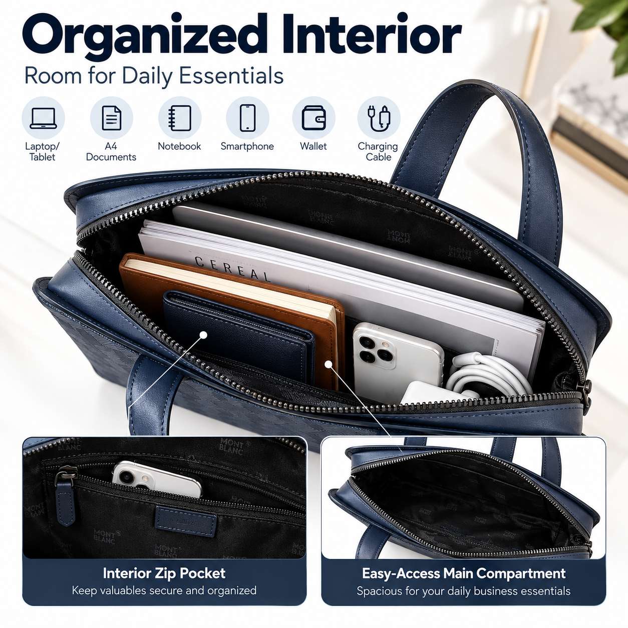 Luxury Men's Slim Business Bri - Luxury Bags Leather recension och pris